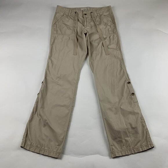 Old Navy Retro Khaki Canvas Roll Cuff Pant 8R - Picture 1 of 7